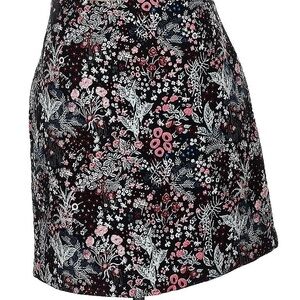 H&M Floral Patterned Mini Pencil Jacquard Skirt